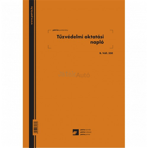 Tűzvédelmi oktatási napló 24 lapos füzet A/4 álló