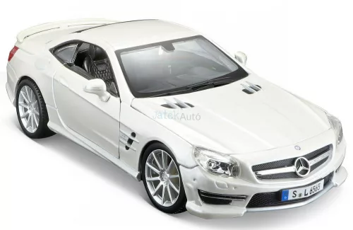 Bburago 1:24 Mercedes-Benz SL 65 AMG Hardtop sportautó - Pearl White 18-21066