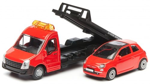 Bburago 1:43 Iveco Daily Transporter autómentő + Fiat 500 18-31402