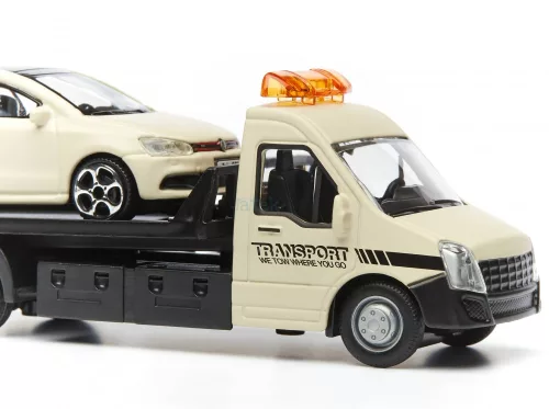 Bburago 1:43 Iveco Daily Transporter autómentő + VW Polo 18-31403
