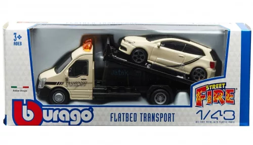 Bburago 1:43 Iveco Daily Transporter autómentő + VW Polo 18-31403