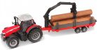 Bburago 1:50 Massey Ferguson 8740S traktor rönkszállítóval 18-31659