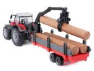 Bburago 1:50 Massey Ferguson 8740S traktor rönkszállítóval 18-31659