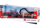 Bburago 1:50 Massey Ferguson 8740S traktor rönkszállítóval 18-31659