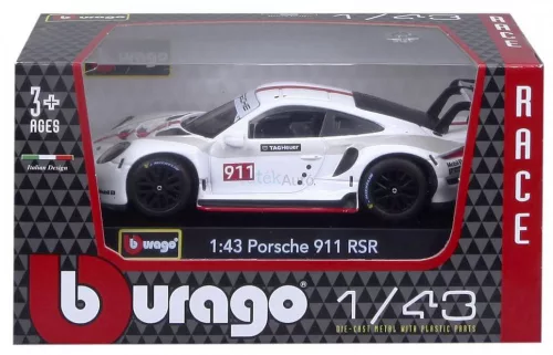 Bburago 1:43 Porsche 911 991 RSR N911 Coupe (2019) versenyautó 18-38048