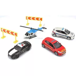   Bburago 1:64 Feature Vehicle Emergency 6 db-os szett 18-59058