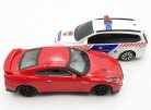 Bburago 1:43 szirénázó/villogó Ford Focus rendőrautó + Nissan GT-R sportautó 18-31063