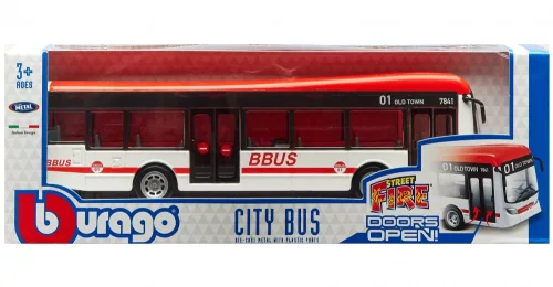 Bburago 1:43 City busz - piros 18-32102