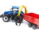 Bburago 1:50 New Holland T7.315 traktor darus utánfutóval 18-31650