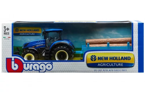 Bburago 1:32 New Holland T7.315 traktor rönkszállítóval 18-44060