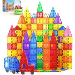   Coodoo Magnetic Building Tiles - Mágneses építőjáték 100 darabos készlet járművekkel