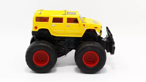Felugró lendkerekes terepjáró - sárga Hummer