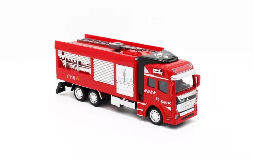 Hátrahúzós tűzoltó autó vízágyúval - 19 cm