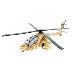   Apache hátrahúzós fém katonai helikopter fénnyel és hanggal - 23 cm