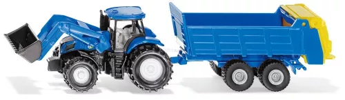 Siku 1:87 New Holland traktor utánfutóval - 1630