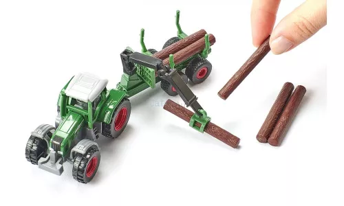 Siku 1:87 Fendt Favorit rönk szállító traktor rakodóval - 1645