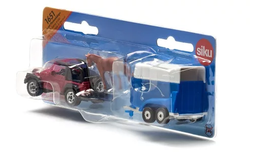 Siku 1:55 Jeep lószállító utánfutóval - 1651