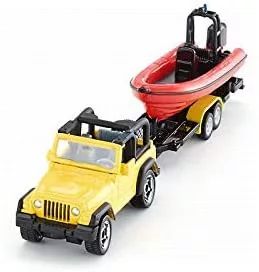 Siku 1:55 Jeep motorcsónakot szállító utánfutóval - 1658