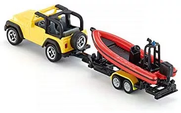 Siku 1:55 Jeep motorcsónakot szállító utánfutóval - 1658