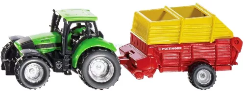 Siku 1:87 Deutz traktor gabona vető utánfutóval - 1676