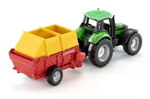 Siku 1:87 Deutz traktor gabona vető utánfutóval - 1676