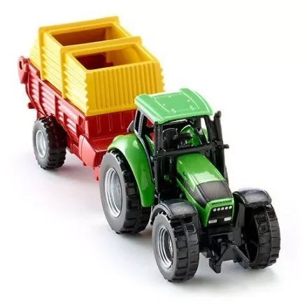 Siku 1:87 Deutz traktor gabona vető utánfutóval - 1676