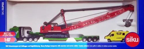 Siku 1:87 MAN teher szállító kamion Liebherr daruval és kísérő járművel - 1834