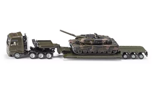 Siku 1:87 MAN harckocsi szállító katonai kamion + Leopard tank - 1872