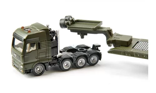 Siku 1:87 MAN harckocsi szállító katonai kamion + Leopard tank - 1872