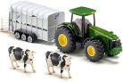 Siku Farmer 1:50 John Deere 8430 traktor állatszállító utánfutóval - 1956