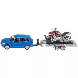   SIKU 1:55 BMW X5 terepjáró utánfutóval és motorral - 2547