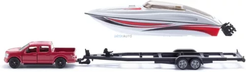 Siku 1:55 Ford F150 pick up motorcsónak szállító utánfutóval - 2568
