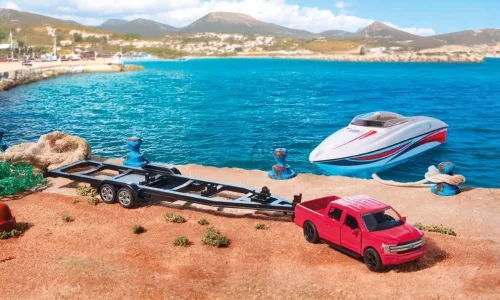 Siku 1:55 Ford F150 pick up motorcsónak szállító utánfutóval - 2568