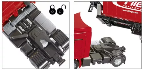 SIKU 1:50 Kamion billenős pótkocsival - Piros - 3537