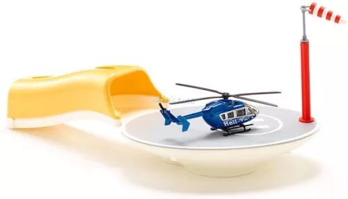 Siku World helikopter leszálló, helikopterrel - 5506 - Autópálya, farm