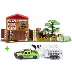   Siku World Farm (5608) + Dodge RAM 1500 Pick Up marhaszállító utánfutóval (1998)