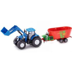   Siku Farmer 1:50 New Holland traktor Strautmann VertiMix takarmánykeverővel - 1988