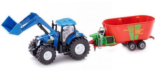 Siku Farmer 1:50 New Holland traktor Strautmann VertiMix takarmánykeverővel - 1988