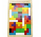 Fa tetris/puzzle logikai játék, 18 x 27 cm